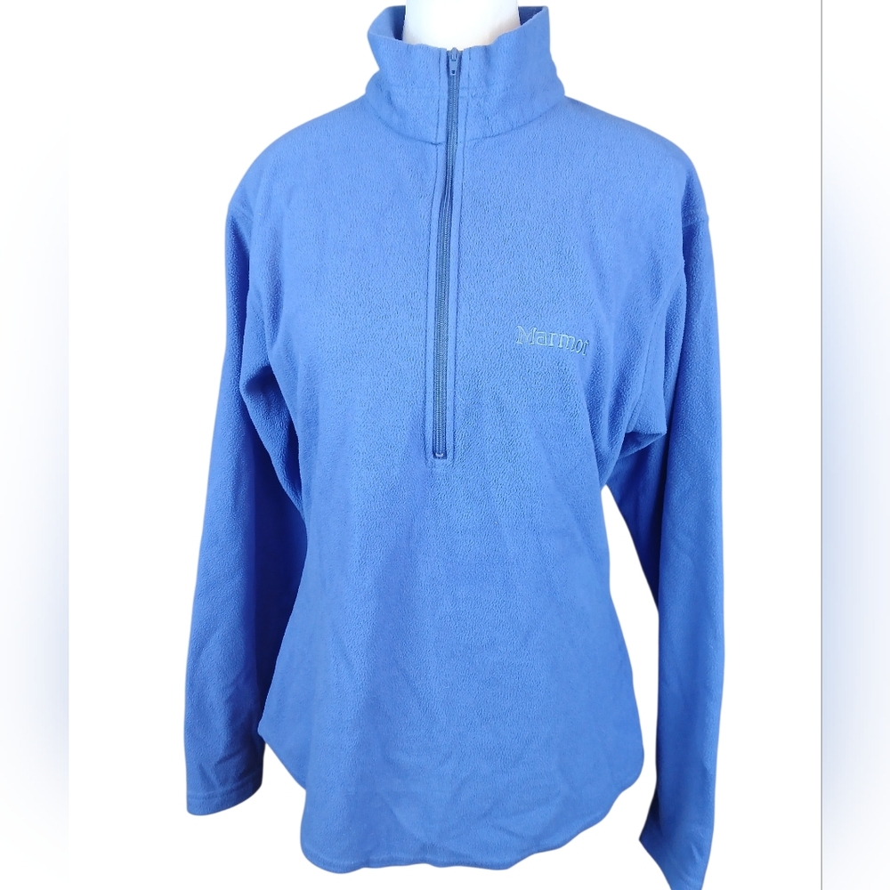 Marmot Cornflower Blue Quarter Zip Fleece Good Used Condition